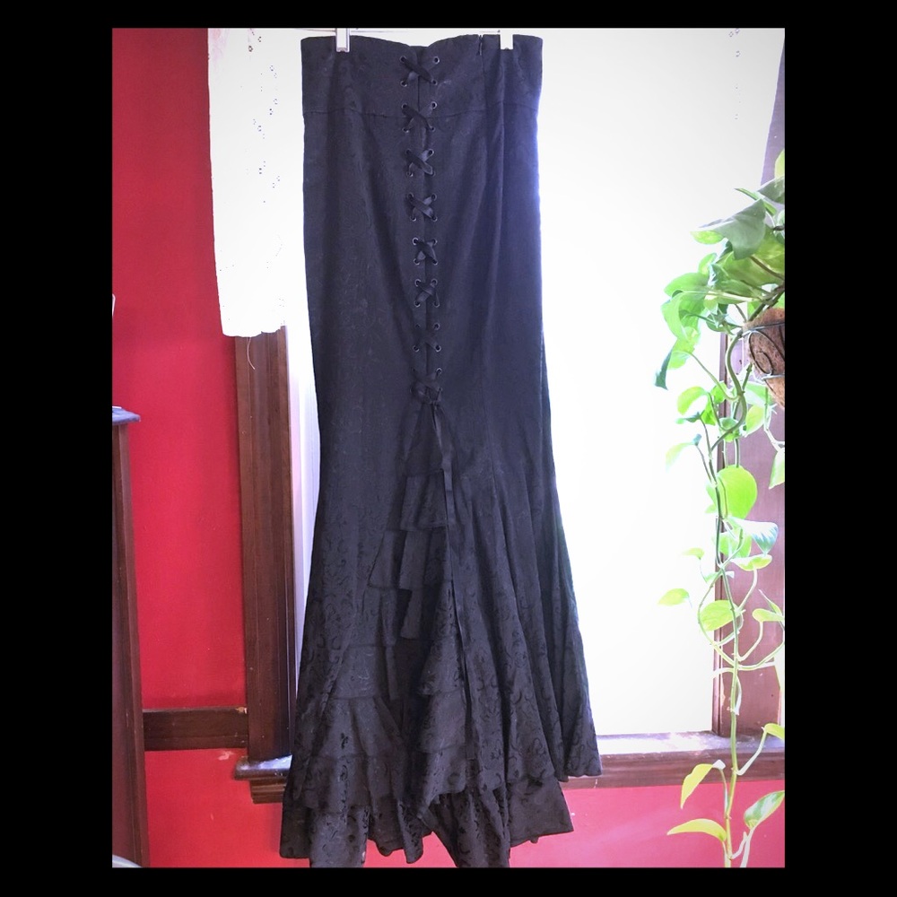 Gothic Brocade Corset Fishtail Skirt